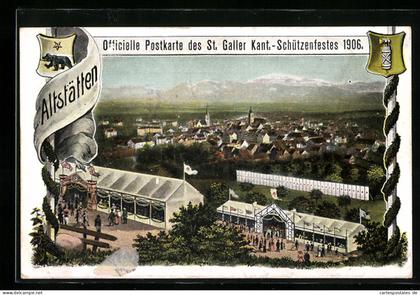 AK Altstätten, St. Galler Kant.-Schützenfest 1906, Ortsansicht