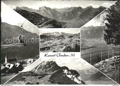 Amden Walensee SG Kirche Sessellift Alpenpanorama Walensee