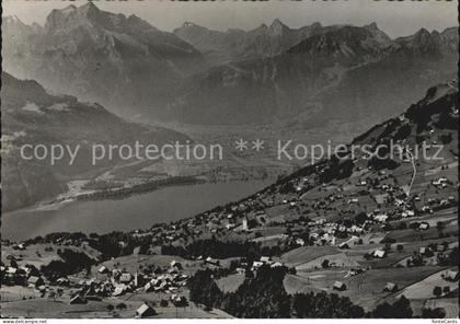 Amden Walensee SG mit Walensee und Rautispitz Fliegeraufnahme