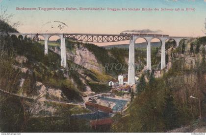 SWITZERLAND - Bodensee Toggenburg Bahn - Sitterviadukt bei Bruggen 1910
