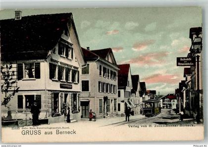 9442 Berneck Foto AK Straßenbahn Geschäft - 13666336