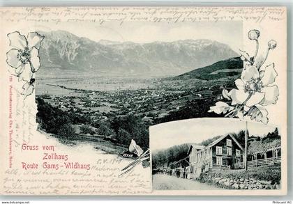 9473 Gams 1901 Foto AK Gasthaus Zollhaus route Gams-Wildhaus - 13597653
