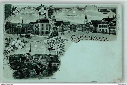 9403 Goldach Lithographie Gasthaus Linde und Lindenhof Kirche Fabrik Sti... - 13674072