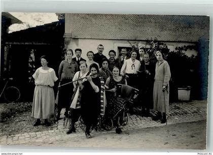 8638 Goldingen Foto AK Ort handschriftlich Akkordion Wanderstock Gruppen... - 10700215