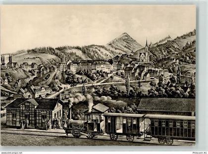 9620 Lichtensteig Künstlerkarte Eisenbahn Dampflok Lichtensteig sign. T.... - 39498765