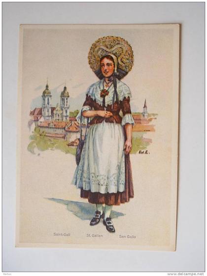 Costumes Suisses -Saint Gall St.Gallen San Gallo   -  - cca 1940´s  VF   D33371