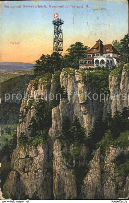 Gempen Restaurant Schwyerhuesli Gempenfluh Felsen Aussichtsturm