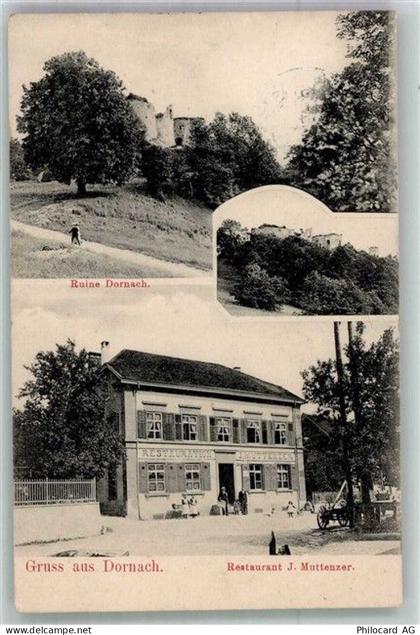 4143 Dornach 1915 Foto AK Burg Ruine Dornach Gasthaus - 13597404