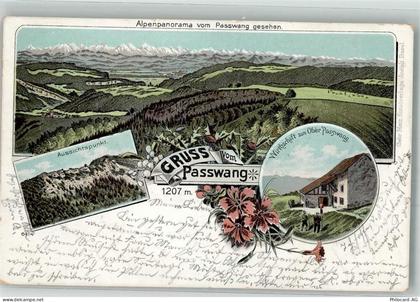 4717 Mümliswil 1899 Lithographie Gasthaus zum Ober Passwang Alpenpanorma... - 13556520