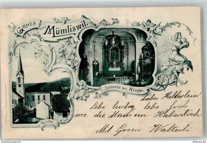 4717 Mümliswil 1900 Foto AK Kirche inen - 13312397