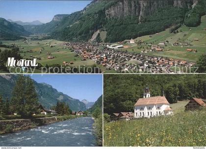 Muotathal Totalansicht Kirche Flusspartie