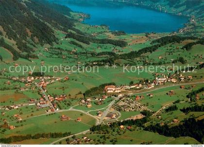 Sattel Schwyz mit aegerisee Fliegeraufnahme