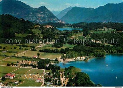 Agno Lago di Lugano Camping Agno Fliegeraufnahme