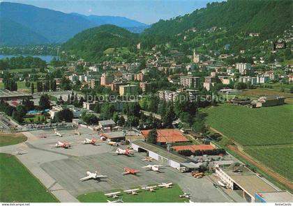 Agno Lago di Lugano TI Aeroporto Fliegeraufnahme