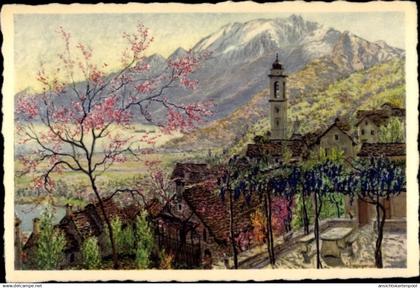 Artiste CPA Brione sopra Minusio Tessin, Primavera, Panorama
