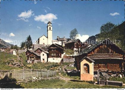Bosco Gurin Dorfpartie mit Kirche