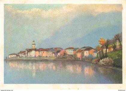 Brusino-Arsizio Brusinosizio TI Ansicht vom See aus Kuenstlerkarte