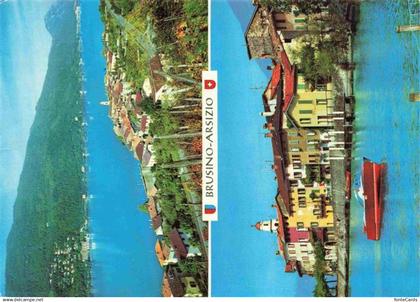 Brusino-Arsizio Brusinosizio TI Panorama Lago di Lugano Haeuserpartie am Wasser