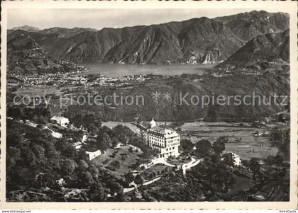 Cademario Fliegeraufnahme Kurhaus Cademario mit Blick nach Lugano