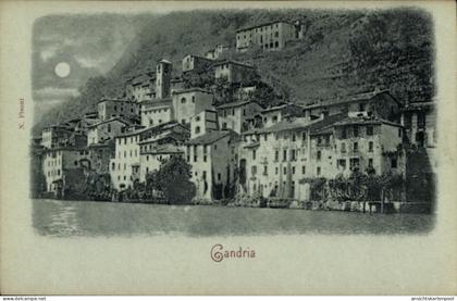 Clair de lune CPA Gandria Lago di Lugano Tessin Schweiz, Teilansicht, Ort bei Nacht