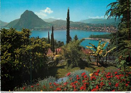 CPM Lugano Lago di Lugano Monte S Salvatore visto de Castagnola Blick von Castagnola auf den Luganer See und Monte S Sal