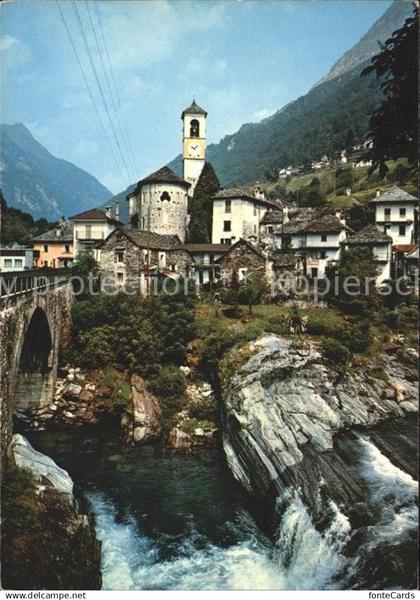 Lavertezzo Ortsansicht Bruecke Kirche