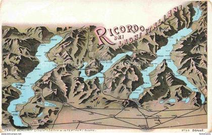 LUGANO Lago di Lugano TI Laghi-Italiani Landkarte Lago-Maggiore Lago-di-Como Lag