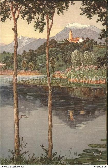 Sorengo Chiesa Lago di Lugano Kuenstlerkarte