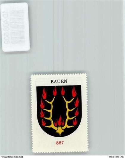 6466 Bauen - Vignette Wappen Kaffee Hag ca 1920-1940 Geweih Flammen - 10408609