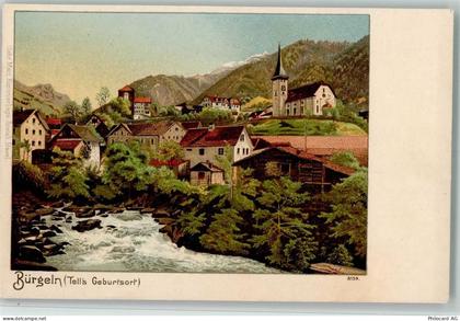 6463 Bürglen UR 1898 Lithographie Gruss aus - Gebr. Metz 8159 - Teilansi... - 13208807