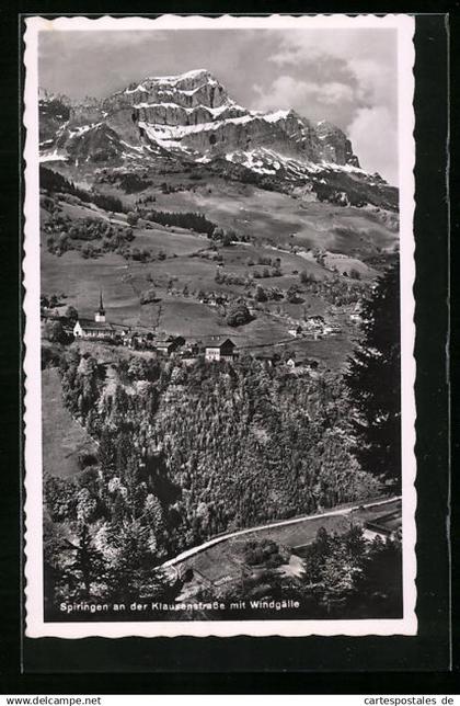 AK Spiringen an der Klausenstrasse, Panorama mit Windgälle