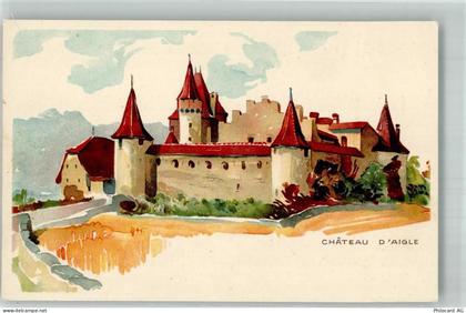 1860 Aigle Lithographie Schloss Chateau d'aigle - 10742494