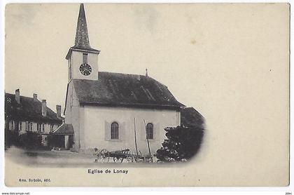 CPA Suisse Rare Lonay l'église près de Lausanne Morges Ecublens Crissier Saint St Sulpice Prilly Mex Pully Prex Apples