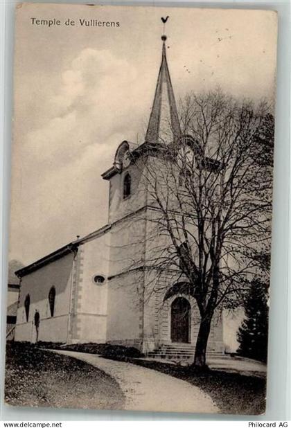 1115 Vullierens 1918 Foto AK Kirche - 38186556