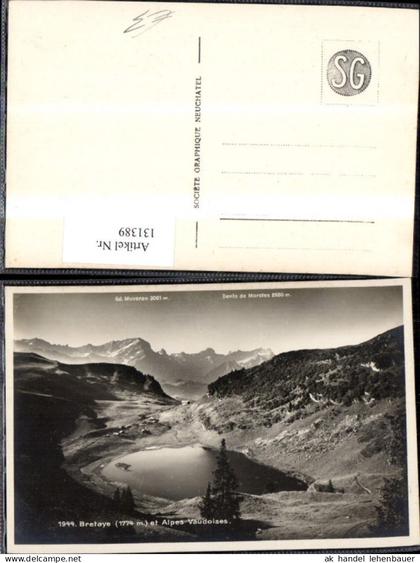 131389,Bretaye et Alpes Vaudoises Lac Bretaye Ansicht See Kt. Waadt