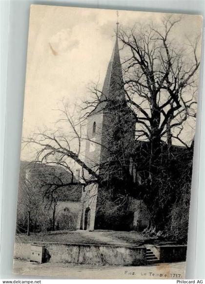 1420 Fiez 1920 Foto AK Bahnpost Zug 1529 Kirche - 38194633
