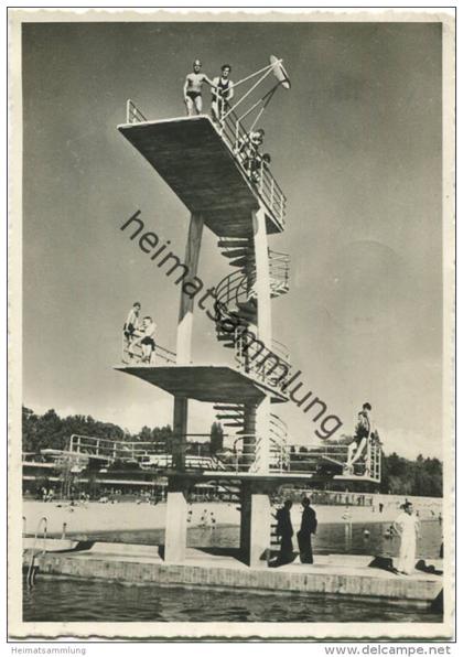 Lausanne - Bellerive-Plage - le Plongeoir - Foto-AK Grossformat gel. 1939