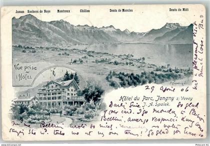 1805 Jongny 1906 Gebrauchsspuren Hotel du Parc sign. - 13276276