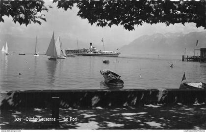 SUISSE - Ouchy Lausanne - Port - Bateau - Voilier - Transport maritime - Promenade - Paysage - Carte postale