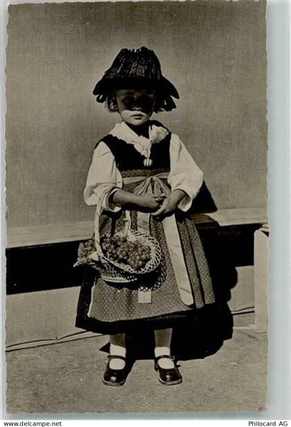 1965 Savièse Foto AK Tracht Kind Mädchen - 38069777