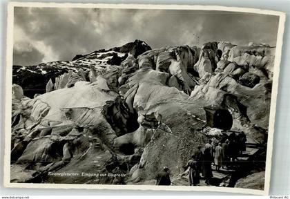 3999 Oberwald Foto AK Rhonegletscher Eingang zur Eisgrotte Obergoms - 38255870