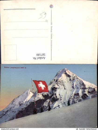 587180,Station Jungfraujoch Fahne Patriotik Fieschertal Switzerland
