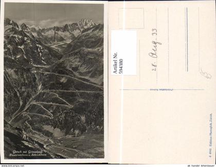 594380,Gletsch Obergoms m. Grimselpaß Finsteraarhorn u. Schreckhorn
