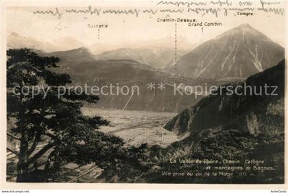 Bagnes Vallee du Rhone Chemin Catogne et montagnes