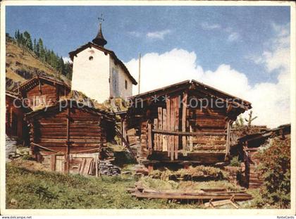 Eisten im Loetschental Dorfpartie Kirche