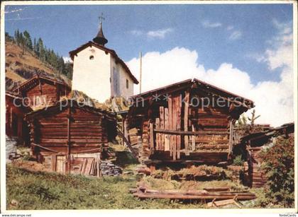 Eisten Kapelle und Berghuetten im Loetschental