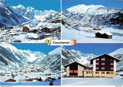 Fieschertal Goms VS Wirbel Risihorn Z Flueh Winterlandschaft Dorf Hotel Doetting
