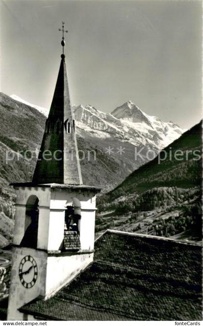 Heremence Le Clocher d’Heremence et la Dent Blanche