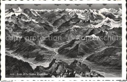 Sion VS et la Vallee du Rhone Alpes a vol d oiseau