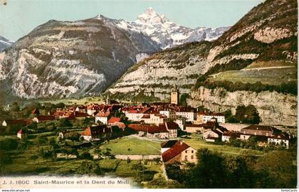 St Maurice  Valais VS et la Dent du Midi